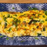 Scallions and cheese omelette
