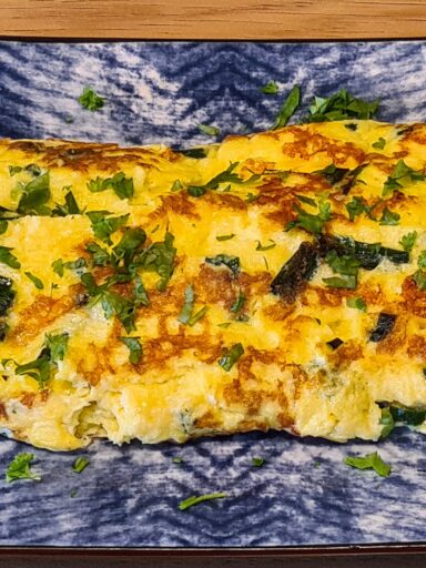 Scallions and cheese omelette