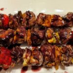 Chicken skewers with Malbec wine