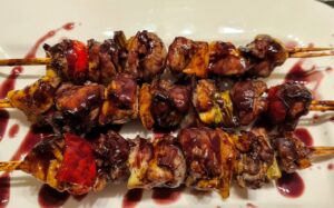 Chicken Skewers with Malbec sauce