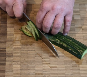 Cut cucumber