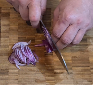 Cut red onion