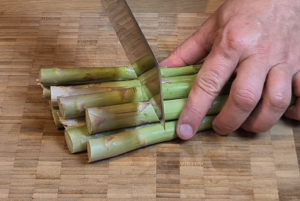 Cut asparagus tails