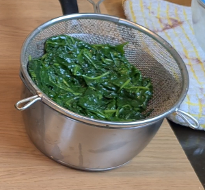 Let spinach rest