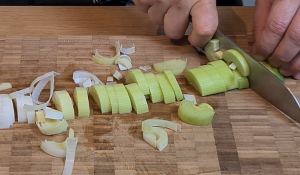 Cut leeks