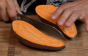 Cut Sweet Potatoes.