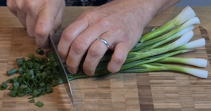 Chop the scallions.