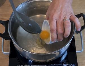 Add eggs to the water.