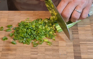 Chop scallions