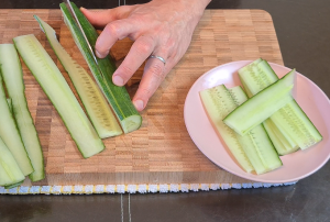 Cut cucumber