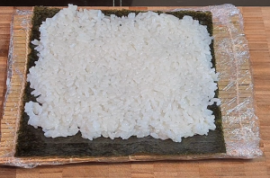 Rice over nori