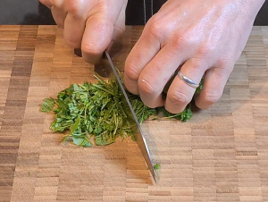 Chop parsley