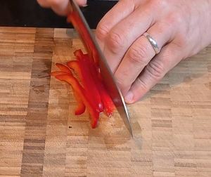 Cut bell peppers