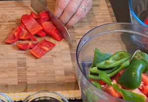 Cut bell peppers