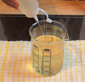 Pour mix in oil