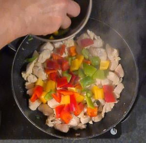 Add peppers.