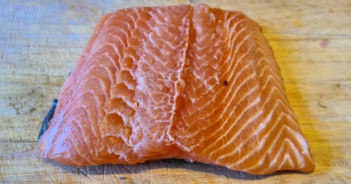 Raw pink salmon