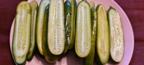 Cucumbers ready to eat