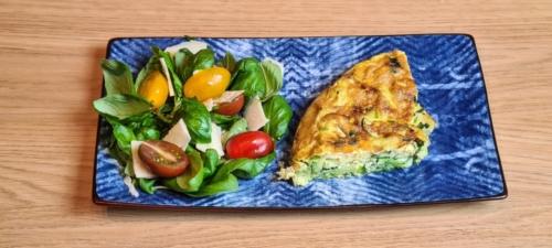 Courgettes Omelette With Salad