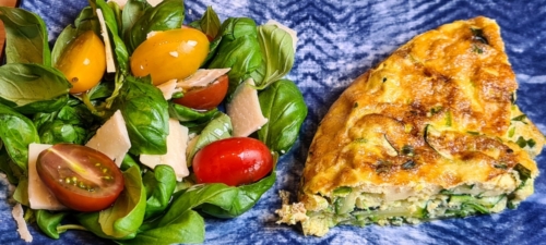 Courgettes Omelette With Salad