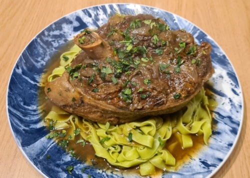 Lamb with noodles